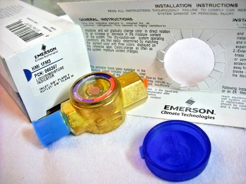 Emerson Refrigeration Sight Glass w/Moisture Indicator 3/8 M x 3/8 FM Flare  