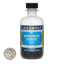 Manganese Dioxide / 4 Ounce Bottle / 99% Pure Reagent Grade / Fine Powder / USA