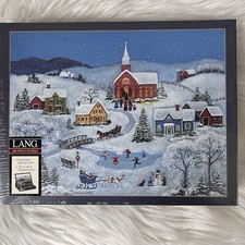 New LANG Snowy Evening JIGSAW PUZZLE 500 Pieces 18 Inch X 24 Inch