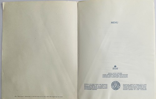 Menú de primera clase de KLM Airlines - 1970 - Imagen 3 de 4