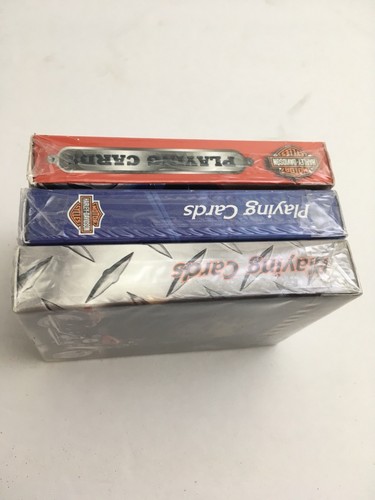 3 Decks Harley Davidson Playing Cards From The Early 2000’s Sealed! - Picture 4 of 9