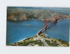 Postcard Aerial View of Golden Gate Bridge California USA