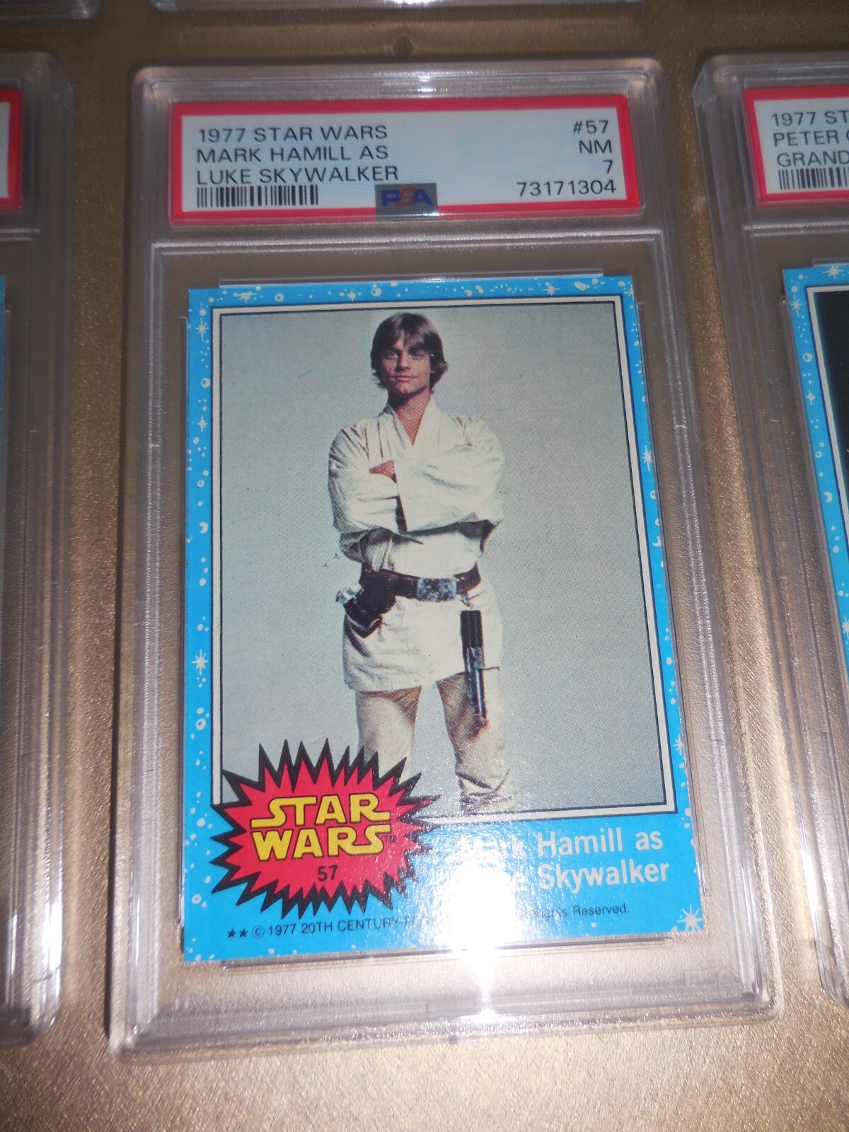 1977 Topps Star Wars #57 Mark Hamill as Luke Skywalker PSA 7 Near MINT