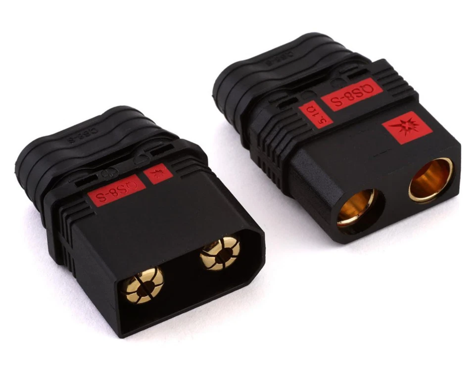  ✅ Hochstrom Antiblitz Goldstecker QS8-S QS8 Stecker Buchse 8mm 180A Schwarz ✅ - Bild 3 von 4