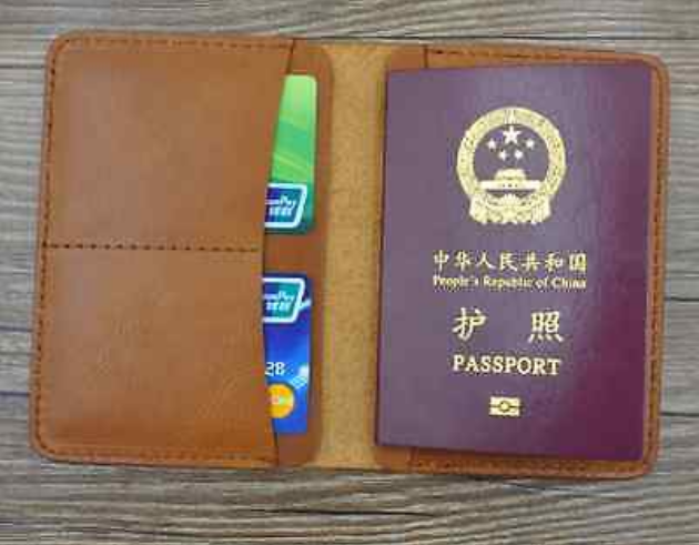 Cow Leather Bifold Passport Holder Wallet with Card Slots Brown 057-image