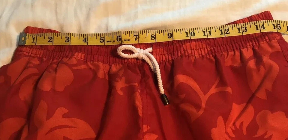 Polo Assn dos EUA. Baús de banho masculinos havaianos vermelhos e laranja com estampa floral tamanho GG - Imagem 3 de 4