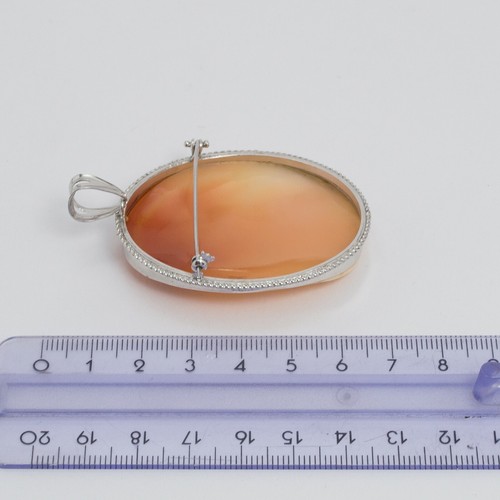 Colgante Broche Plata 925 Con Camafeo EN Corneola Face Agdv 0139 - Imagen 3 de 3