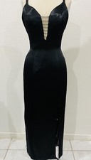 Vintage Dave  Johnny Black Elegant Classic Gown with Rhinestones Size 4