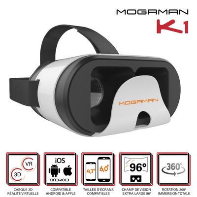Mogaman  K1 Virtual Reality Headset Android und iOS-Smartphones (4,7 bis 6,0'')