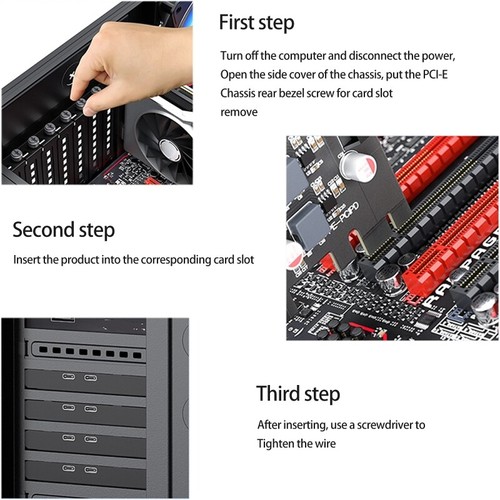 PCI for Express 1X Riser Card PCI-E 1X to 2 Port Type C PD 20W Fast Charging Ada - Afbeelding 3 van 6