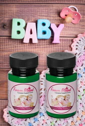 (2) Organic Cassava Root Fertility Pills - Vitamin Supplement for Twins  - Afbeelding 1 van 1