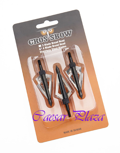 3 4-Blade Broadhead Tips 150 lb Hunting Camo Crossbow Bow Bolt Arrow Scope Laser