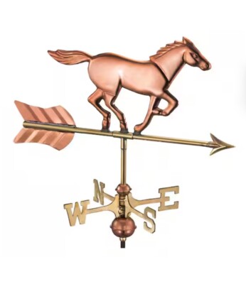 Good Directions Polished Copper Horse Garden Weathervane-801PG w/Pole
