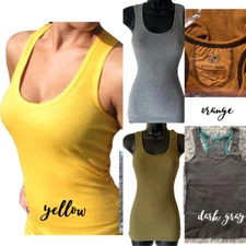 ACTIVE BASIC Racerback Ribbed Tank Top - NEW - CHOOSE COLOR & SIZE