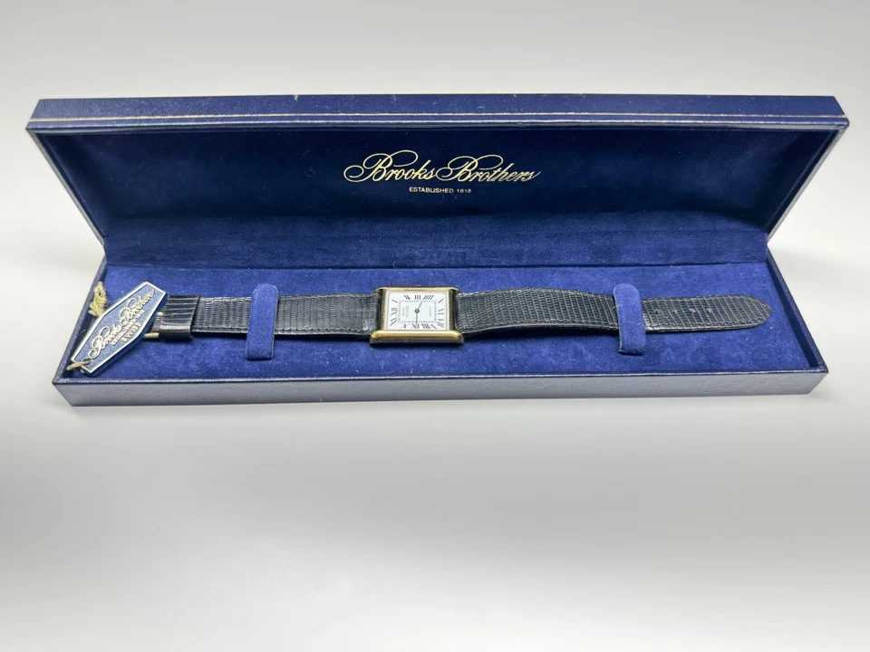 brooks brothers tank wristwatch with box & tag - Image 2 of 4
