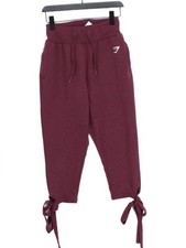 Gymshark Women's Sports Bottoms S Red Polyester with Cotton, Elastane Sweatpants
