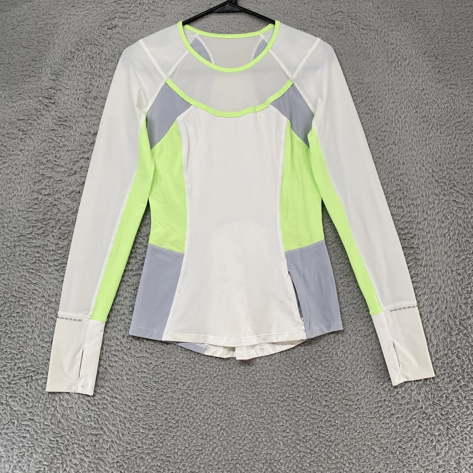 Lululemon Running Shirt Womens 4 Colorblock Trail Bound Long Sleeve Hiking Top