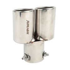 Car Dual Exhaust Tip Pipe Tail Muffler Stainless Steel Chrome Round Accessor