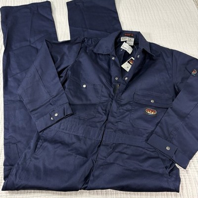 Rasco FR Coveralls Mens 46L Blue Flame Resistant Jumpsuit Utility Workwear NEW