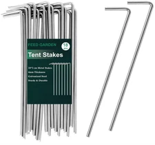 7in Tent Stakes 18-Pack Heavy Duty Galvanized Steel Pegs for Inflatables