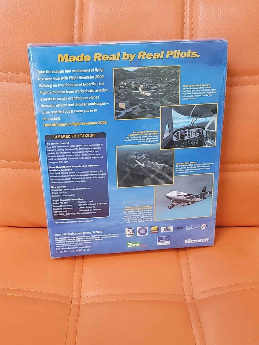 Microsoft Flight Simulator 2002 For Windows/PC Big Box