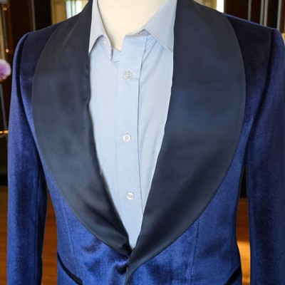 New Mens Smoking Jacket 38r Shawl Collar Dual Vent Evening Jacket 48 Eu