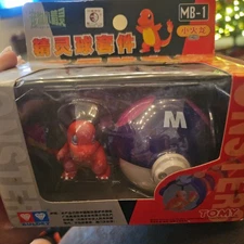 POKEMON TOMY CHARMANDER FIGURE WITH MASTERBALL POCKET MONSTERS MB-1 AULDEY NEW