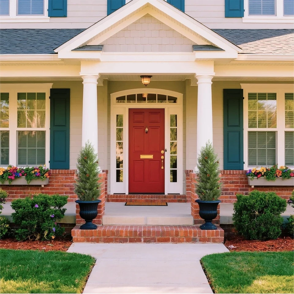 3ft Cedar Topiary Trees with Pine Cones Set of 2 Indoor Outdoor Home Decoration - Image 2 of 4