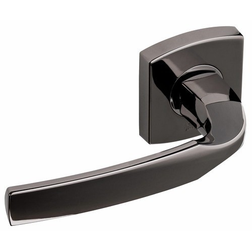 Poignées sur rosaces carrées en aluminium noir Artis Vachette pour porte d'intérieur