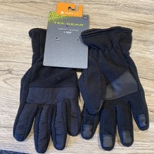 Tek Gear Men's Fleece  Nylon Touchscreen Compatible Gloves - Black - Size S/M