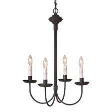 Irvin's Country Tinware 4-Arm Grandview Chandelier with Gray Sleeves