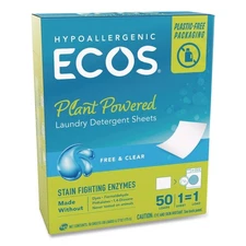 ECOS 953710EA Liquidless Laundry Detergent Sheets - Free and Clear New