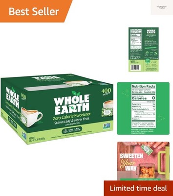 Sweetener Co. Stevia & Monk Fruit Sweetener, Erythritol Sweetener, Stevia Pac...