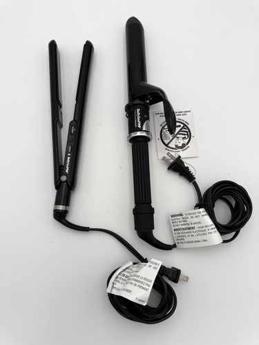 BaBylissPro Set di ferri da stiro piatti in ceramica porcellana 1" arricciacapelli 11/4" - Foto 2 di 4