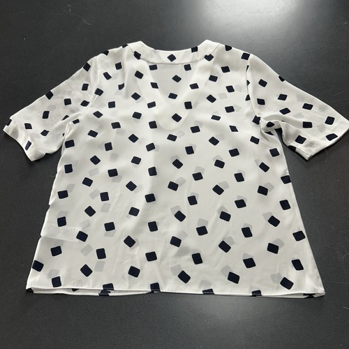 HOBBS London Kate Middleton Women’s 8 White Black Blouse Squares Top Classy - Picture 3 of 8