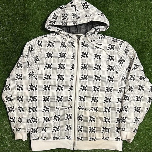 Empyre Y2K All Over Print Zip Up Hoodie Size Large Skate Grunge