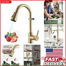 Durable Stainless Steel Kitchen Faucet with Pull Down Sprayer 1.8 GPM Flow