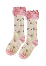 NWT Fun floral socks 4-8 Yr knee highs Sample by Hannah Rose Vintage New In Bag