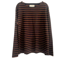 Banana Republic Heritage Collection Blue & Brown Striped Sweater LS Size Medium