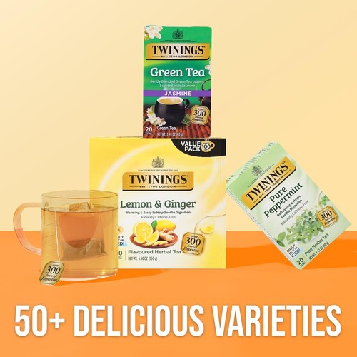 Twinings Lemon & Ginger Herbal Tea Individually Wrapped Bags, 100 Count Free Sh - Picture 6 of 6