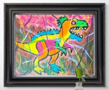 Original "Dinosaur Valley" 11x14 Canvas Expressionism Abstract Design Home Art