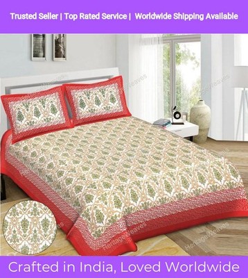 Mandala Cotton Double Bedsheet With 2 Pillow Cover Buti Design