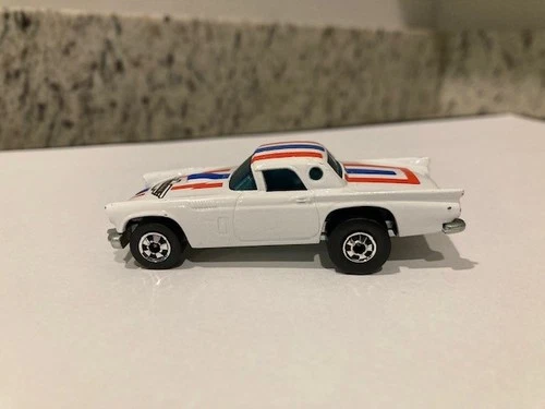 Vintage 1977 Hot Wheels 57 T- Bird White With Red And Blue Stipes