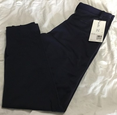 Haggar Mens Active Series Slim Fit Solid Tech Pants Navy Blue 32x34 New w/Tags