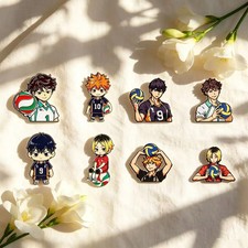 4/8pcs Cute Volleyball Enamel Pin Cartoon Anime Brooch For Coat Women's Brooches