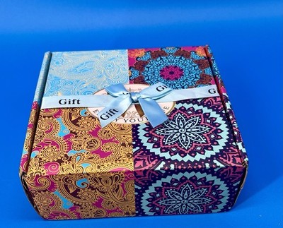 Soy Candle Gift Set Decorative Tin Mandala Boho Box Open Box Love Your Life Gift