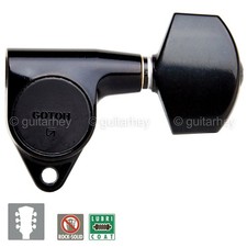 NEW Gotoh SG301-01 Tuners L3 R3 Guitar Tuning Keys LARGE BUTTONS Set 3x3 - BLACK