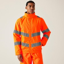 Regatta Mens Hi-Vis Pro Contract Dover Jacket Waterproof Fleece Lined