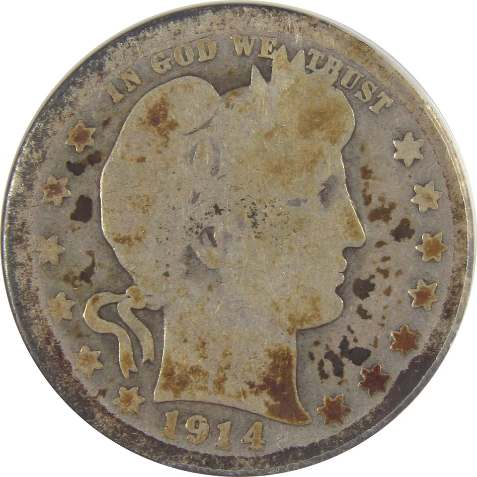 1914 S Barber Quarter AG 3 ANACS Silver 25c Coin SKU:I20225 - Image 3 of 4