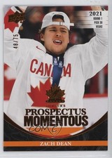 2023 Upper Deck Team Canada Juniors Electric Orange 48/75 Zach Dean #PM-14 18d6